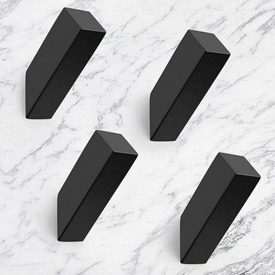 4 Pack Matte Black Wall Hooks In Sus 304 Stainless Steel, Very Durable, For Bathroom, Hallway, Coat - image 1