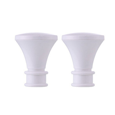Lister Cartwright 19mm Curtain Pole Ends Finials Pack Of 2 Adjustable Screws Available In Colours White (Plastic Bell Finials)