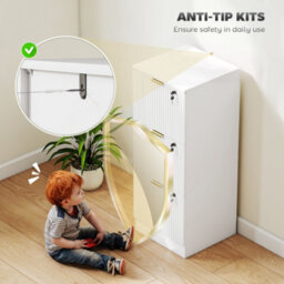 Homcom Filing Cabinet, File Cabinet With 3 Lockable Drawers And Hanging Rails - thumbnail 7