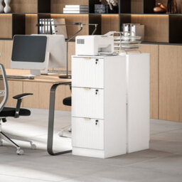 Homcom Filing Cabinet, File Cabinet With 3 Lockable Drawers And Hanging Rails - thumbnail 9