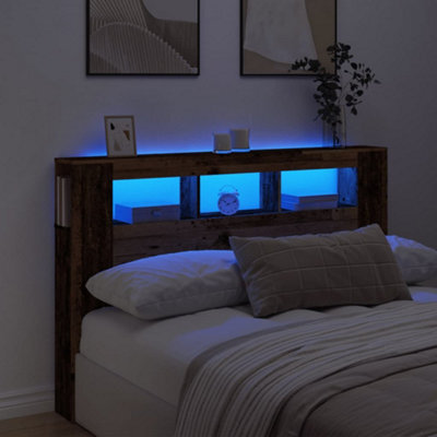 Walplus Led Headboard Old Wood 160X18.5X103.5 Cm Engineered Wood - image 1