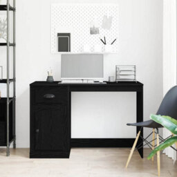 Berkfield Desk With Storage Black Oak 50X115X75 Cm Engineered Wood - thumbnail 4