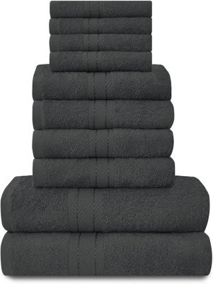 Gaveno Cavailia 10 Piece Toronto Towel Bale Set Charcoal Premier Super Soft And Quick Obsorbent Bath Towel - image 1