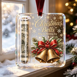 Amorly 3 Pack Christmas Acrylic Cash Holder Ornament Money Holder Hanging Decoration For Christmas Tree Gift - thumbnail 6