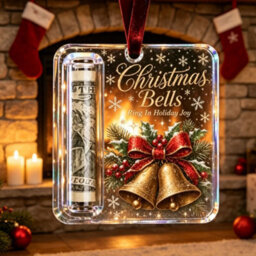 Amorly 3 Pack Christmas Acrylic Cash Holder Ornament Money Holder Hanging Decoration For Christmas Tree Gift - thumbnail 5