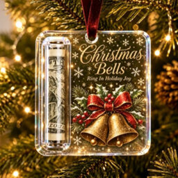 Amorly 3 Pack Christmas Acrylic Cash Holder Ornament Money Holder Hanging Decoration For Christmas Tree Gift - thumbnail 4