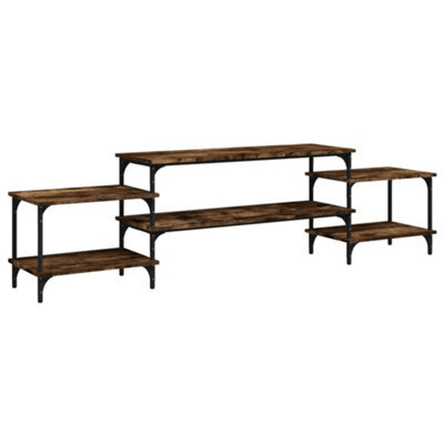 Berkfield Durable Tv Cabinet Smoked Oak 197X35X52 Cm Engineered Wood - image 1