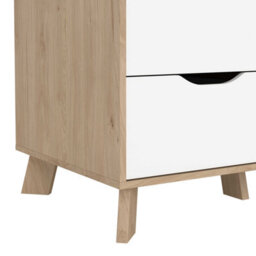 Wyld Haus Lira Jackson 3-Door Wardrobe With Mirror, Hickory Oak And White, 2 Drawers - thumbnail 9