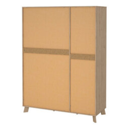 Wyld Haus Lira Jackson 3-Door Wardrobe With Mirror, Hickory Oak And White, 2 Drawers - thumbnail 6