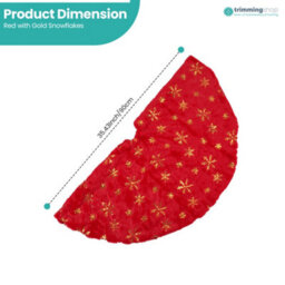 Neel Blue 1M Christmas Large Red And Gold Snowflake Tree Skirt - thumbnail 2