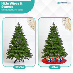 Neel Blue 1M Christmas Large Red And Gold Snowflake Tree Skirt - thumbnail 6