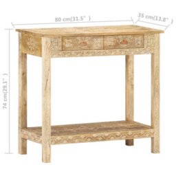 Berkfield Console Table 80X35X74 Cm Solid Mango Wood - thumbnail 8