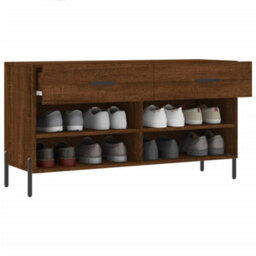 Berkfield Shoe Bench Brown Oak 102X35X55 Cm Engineered Wood - thumbnail 4