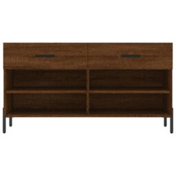 Berkfield Shoe Bench Brown Oak 102X35X55 Cm Engineered Wood - thumbnail 6