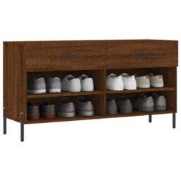 Berkfield Shoe Bench Brown Oak 102X35X55 Cm Engineered Wood - thumbnail 3