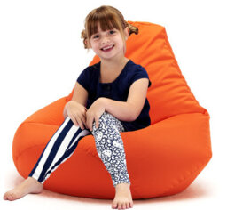 Beautiful Beanbags Kids Highback Beanbag Indoor Or Outdoor Bean Bag For Children Ready Filled - Orange