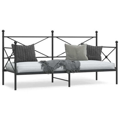 Berkfield Day Bed Without Mattress Black 80X200 Cm Steel - image 1