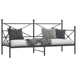 Berkfield Day Bed Without Mattress Black 80X200 Cm Steel - thumbnail 4