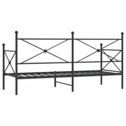 Berkfield Day Bed Without Mattress Black 80X200 Cm Steel - thumbnail 7