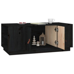 Walplus Coffee Table Black 100X50X41 Cm Solid Wood Pine - thumbnail 4