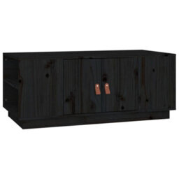 Walplus Coffee Table Black 100X50X41 Cm Solid Wood Pine - thumbnail 2