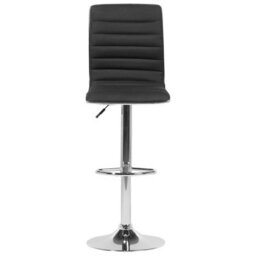 Wyld And Coco Nova Set Of 2 Counter-Height Bar Chairs Black Faux Leather Silver Frame Swivel - thumbnail 1