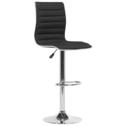 Wyld And Coco Nova Set Of 2 Counter-Height Bar Chairs Black Faux Leather Silver Frame Swivel - thumbnail 4