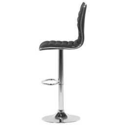 Wyld And Coco Nova Set Of 2 Counter-Height Bar Chairs Black Faux Leather Silver Frame Swivel - thumbnail 6