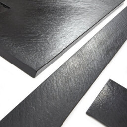 Homestylestore 1400 X 800mm Graphite Textured Slate Effect Rectangular Shower Tray With Fast Flow Waste And Corner Riser Kit - thumbnail 4
