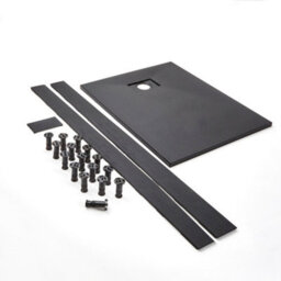 Homestylestore 1400 X 800mm Graphite Textured Slate Effect Rectangular Shower Tray With Fast Flow Waste And Corner Riser Kit - thumbnail 2