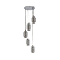 Pagazzi Lighting Pagazzi Evelle 5-Light Chrome Cascading Pendant - thumbnail 2