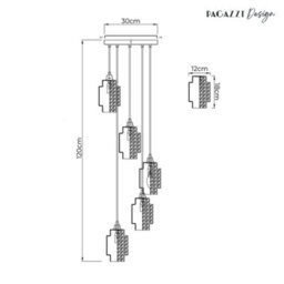 Pagazzi Lighting Pagazzi Evelle 5-Light Chrome Cascading Pendant - thumbnail 7