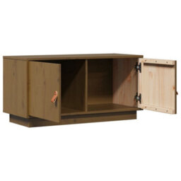 Berkfield Stylish Tv Cabinet Honey Brown 80X34X40 Cm Solid Wood Pine - thumbnail 5