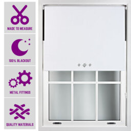 Triple Diamond Eyelet Blackout Roller Blind With Metal Fittings Free Alteration By Furnished - White (W)90Cm X (L)165Cm