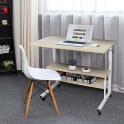 Hygrad Built to Survive Adjustable Portable Rolling Bedside Work Breakfast Laptop Tray Table Desk Station Overbed/chair Table Sofa Side Notebook Pc Stand - thumbnail 4
