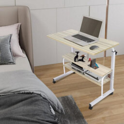 Hygrad Built to Survive Adjustable Portable Rolling Bedside Work Breakfast Laptop Tray Table Desk Station Overbed/chair Table Sofa Side Notebook Pc Stand - thumbnail 5