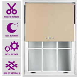 Triple Square Eyelet Blackout Roller Blind With Metal Fittings Free Alteration By Furnished - Cappuccino (W)90Cm X (L)165Cm