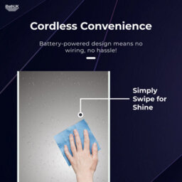 Ibathuk Nebula Wall Mounted Led Illuminated Bathroom Mirror With Touchless Sensor And Demister Pad With White Lights, 450 X 600mm - thumbnail 6