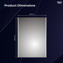 Ibathuk Nebula Wall Mounted Led Illuminated Bathroom Mirror With Touchless Sensor And Demister Pad With White Lights, 450 X 600mm - thumbnail 4