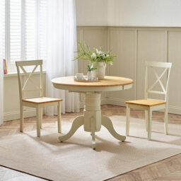 Furniturebox Uk Padstow Oak And Cream 4-6 Seater Extending Dining Table - thumbnail 6