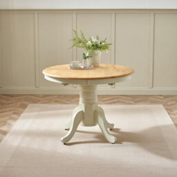 Furniturebox Uk Padstow Oak And Cream 4-6 Seater Extending Dining Table