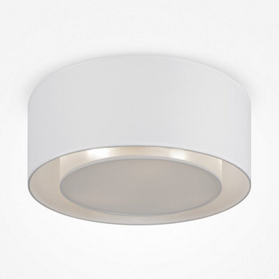 Luminosa Lighting Luminosa Maytoni Bergamo Modern 3 Light Cylindrical Ceiling Light White, Transparent And White Shade, E27 - image 1