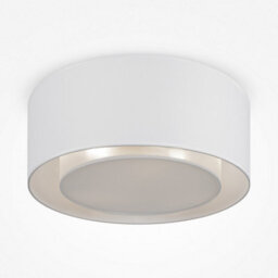 Luminosa Lighting Luminosa Maytoni Bergamo Modern 3 Light Cylindrical Ceiling Light White, Transparent And White Shade, E27 - thumbnail 1