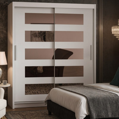 Westa V 150Cm Sliding Wardrobe With Mirrors Cashmere - image 1