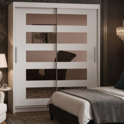 Westa V 150Cm Sliding Wardrobe With Mirrors Cashmere - thumbnail 1