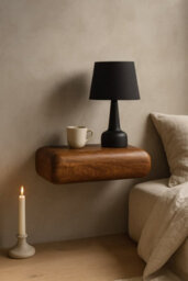 Artisan Furniture Solid Wood Solis Wall-Mounted Bedside, 1 Drawer, Brown - thumbnail 2