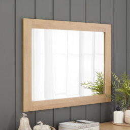 The Furniture Market Cheshire Whitewash Oak Large Wall Mirror Solid Oak Frame W 1080 X H780 X D 20mm