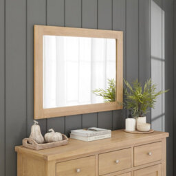 The Furniture Market Cheshire Whitewash Oak Large Wall Mirror Solid Oak Frame W 1080 X H780 X D 20mm - thumbnail 2