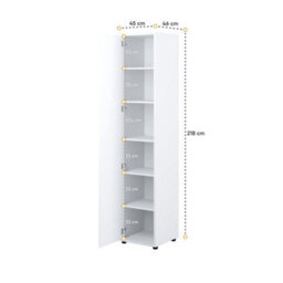 Arte Bed Concept Grey Matt Tall Storage Cabinet 45Cm - thumbnail 3