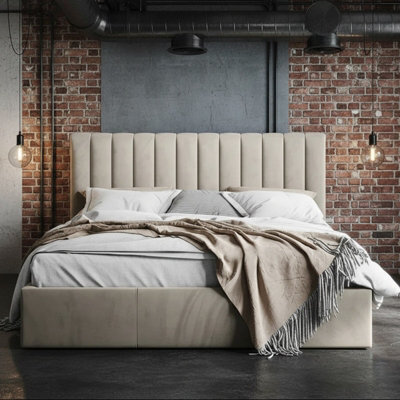 Cosmo M 160X200Cm Modern Bed With Storage Cream - image 1